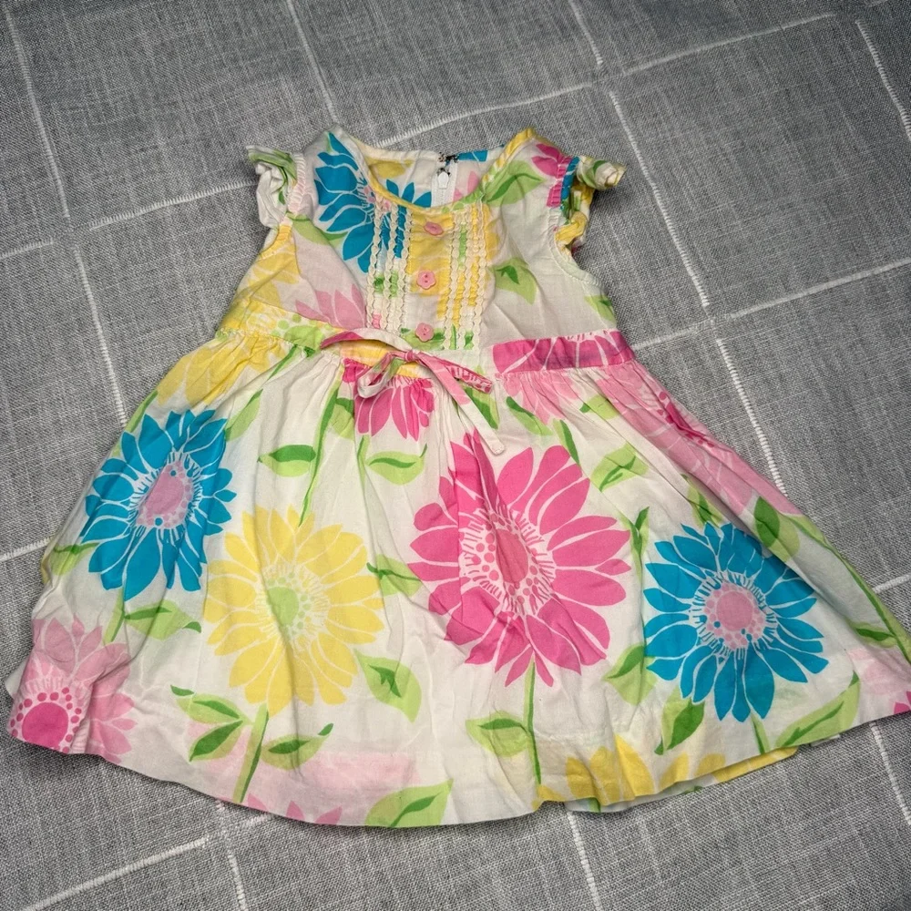 Lilly Pulitzer White Label 12-18 Months Floral Dress Bloomer Cabana Floral Derby
